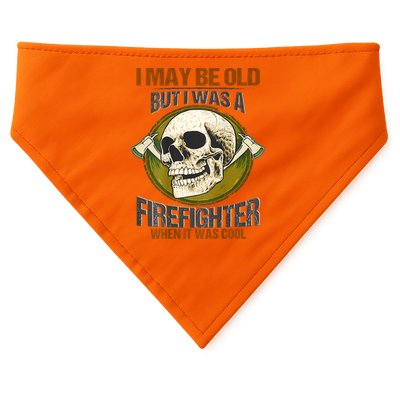 I May Be Old But I Was A Firefighter When It Was Cool USA-Made Doggie Bandana
