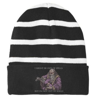 I Might Be Out Of Spells But IM Not Out Of Shells Striped Beanie with Solid Band