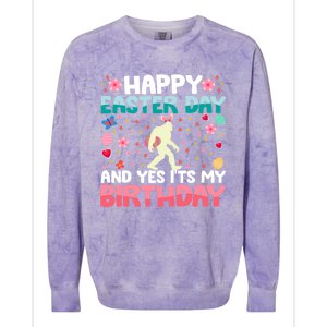 It's My Birthday And Easter Day Happy To Me You Bigfoot Meaningful Gift Colorblast Crewneck Sweatshirt