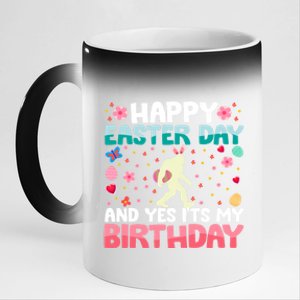 It's My Birthday And Easter Day Happy To Me You Bigfoot Meaningful Gift 11oz Black Color Changing Mug