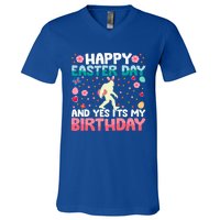 It's My Birthday And Easter Day Happy To Me You Bigfoot Meaningful Gift V-Neck T-Shirt