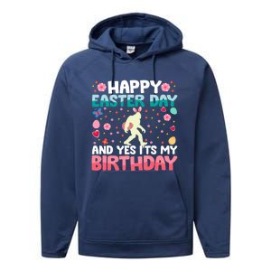 It's My Birthday And Easter Day Happy To Me You Bigfoot Meaningful Gift Performance Fleece Hoodie