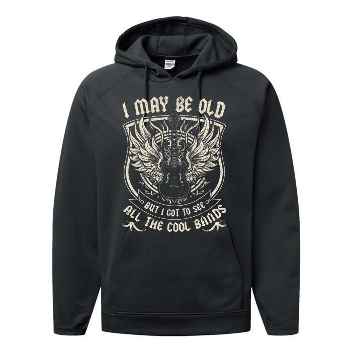 I May Be Old But I Got To See All The Cool Band Rock Concert Performance Fleece Hoodie