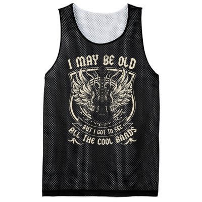 I May Be Old But I Got To See All The Cool Band Rock Concert Mesh Reversible Basketball Jersey Tank