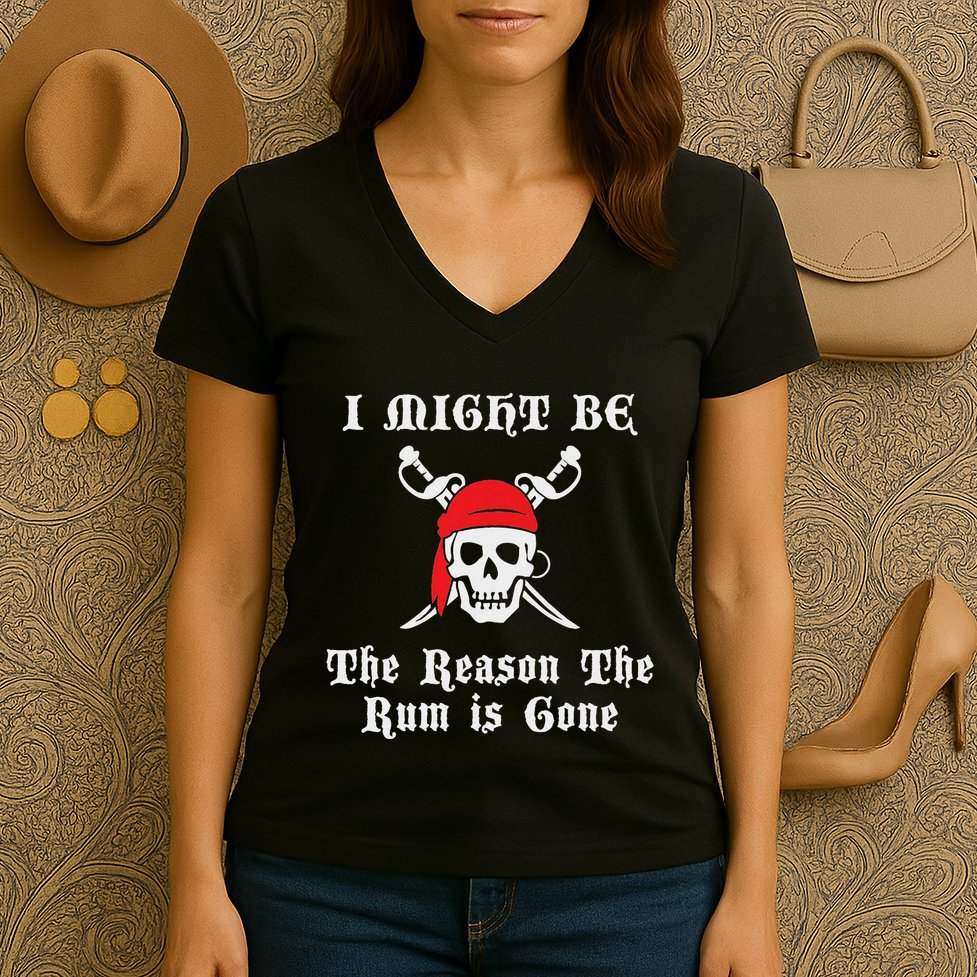 I Might Be The Reason The Rum Is Gone Pirate Day Women's V-Neck T-Shirt