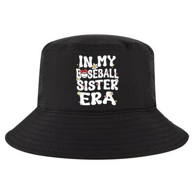 In My Baseball Sister Era Groovy Retro Proud Baseball Sister Cool Comfort Performance Bucket Hat