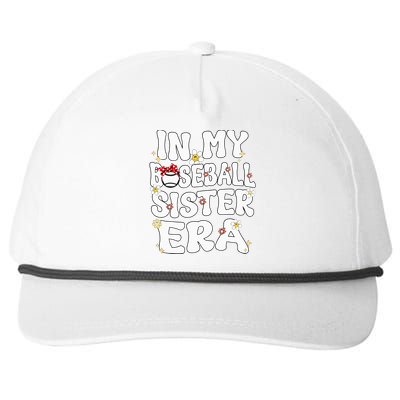 In My Baseball Sister Era Groovy Retro Proud Baseball Sister Snapback Five-Panel Rope Hat