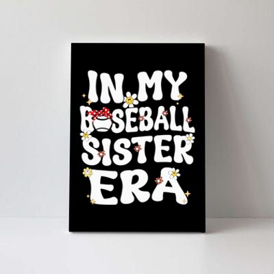 In My Baseball Sister Era Groovy Retro Proud Baseball Sister Canvas