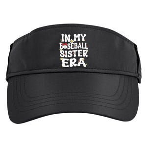 In My Baseball Sister Era Groovy Retro Proud Baseball Sister Adult Drive Performance Visor