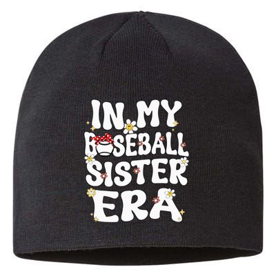 In My Baseball Sister Era Groovy Retro Proud Baseball Sister Sustainable Beanie