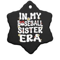 In My Baseball Sister Era Groovy Retro Proud Baseball Sister Ceramic Star Ornament