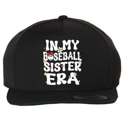 In My Baseball Sister Era Groovy Retro Proud Baseball Sister Wool Snapback Cap