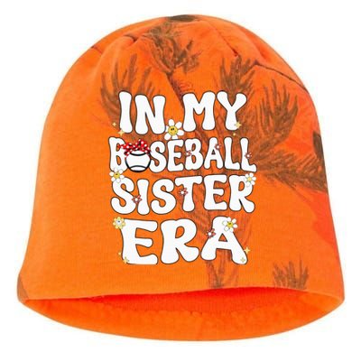 In My Baseball Sister Era Groovy Retro Proud Baseball Sister Kati - Camo Knit Beanie