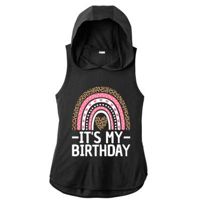 Its My Birthday Bday Outfit Rainbow Birthday Ladies PosiCharge Tri-Blend Wicking Draft Hoodie Tank