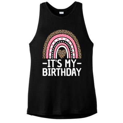 Its My Birthday Bday Outfit Rainbow Birthday Ladies PosiCharge Tri-Blend Wicking Tank