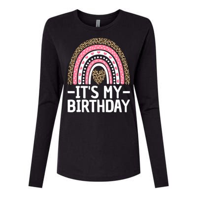 Its My Birthday Bday Outfit Rainbow Birthday Womens Cotton Relaxed Long Sleeve T-Shirt