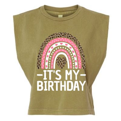 Its My Birthday Bday Outfit Rainbow Birthday Garment-Dyed Women's Muscle Tee