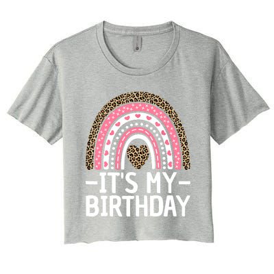 Its My Birthday Bday Outfit Rainbow Birthday Women's Crop Top Tee