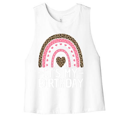 Its My Birthday Bday Outfit Rainbow Birthday Women's Racerback Cropped Tank