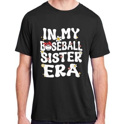 In My Baseball Sister Era Groovy Retro Proud Baseball Sister Adult ChromaSoft Performance T-Shirt