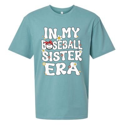 In My Baseball Sister Era Groovy Retro Proud Baseball Sister Sueded Cloud Jersey T-Shirt