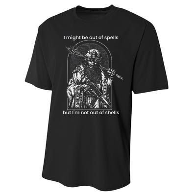 I Might Be Out Of Spells But IM Not Out Of Shells Performance Sprint T-Shirt