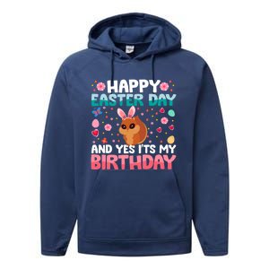 It's My Birthday And Easter Day Happy To Me You Squirrel Gift Performance Fleece Hoodie