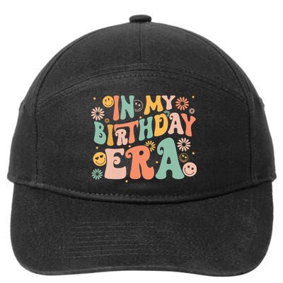 In My Birthday Era Retro Vintage Groovy Birthday Girl 7-Panel Snapback Hat