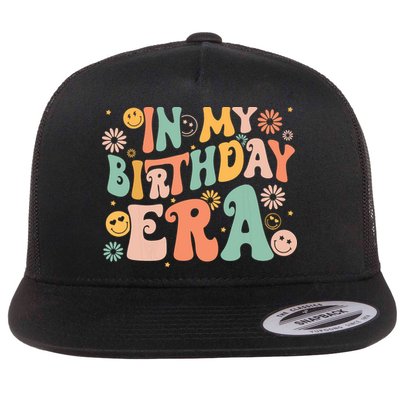 In My Birthday Era Retro Vintage Groovy Birthday Girl Flatbill Hat