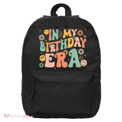 In My Birthday Era Retro Vintage Groovy Birthday Girl 16 in Basic Backpack