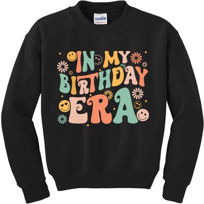 In My Birthday Era Retro Vintage Groovy Birthday Girl Kids Sweatshirt