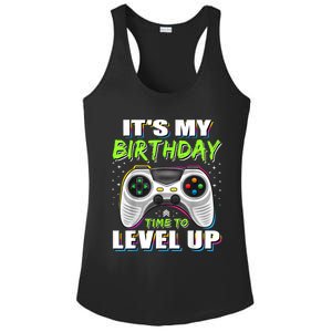 Its My Birthday Boy Time To Level Up Video Game Gift Ladies PosiCharge Competitor Racerback Tank