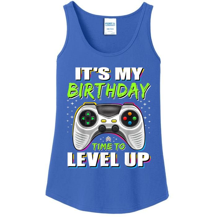 Its My Birthday Boy Time To Level Up Video Game Gift Ladies Essential Tank