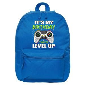 Its My Birthday Boy Time To Level Up Video Game Gift 16 in Basic Backpack