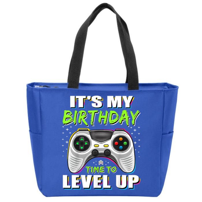 Its My Birthday Boy Time To Level Up Video Game Gift Zip Tote Bag