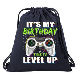 Its My Birthday Boy Time To Level Up Video Game Gift Drawstring Bag