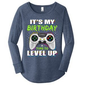 Its My Birthday Boy Time To Level Up Video Game Gift Women's Perfect Tri Tunic Long Sleeve Shirt