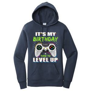 Its My Birthday Boy Time To Level Up Video Game Gift Women's Pullover Hoodie