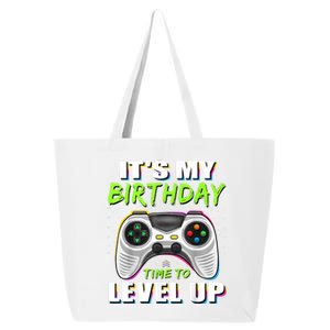 Its My Birthday Boy Time To Level Up Video Game Gift 25L Jumbo Tote