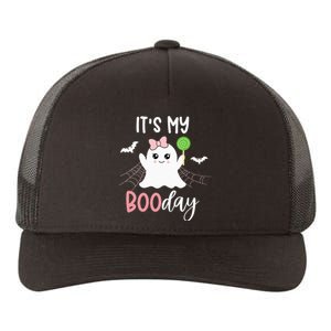 Its My Boo Day Cute Halloween Birthday Ghost Pink Bow Yupoong Adult 5-Panel Trucker Hat