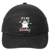 Its My Boo Day Cute Halloween Birthday Ghost Pink Bow 7-Panel Snapback Hat