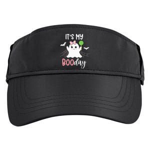 Its My Boo Day Cute Halloween Birthday Ghost Pink Bow Adult Drive Performance Visor