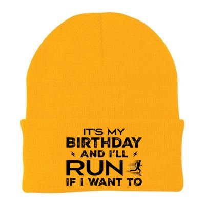 It’S My Birthday And I’Ll Run If I Want To Fun Runner’S Knit Cap Winter Beanie