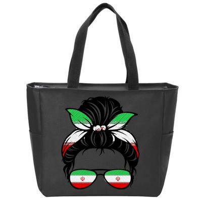 Iran Messy Bun Support Iran IranIran Zip Tote Bag