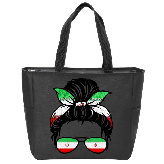 Iran Messy Bun Support Iran IranIran Zip Tote Bag