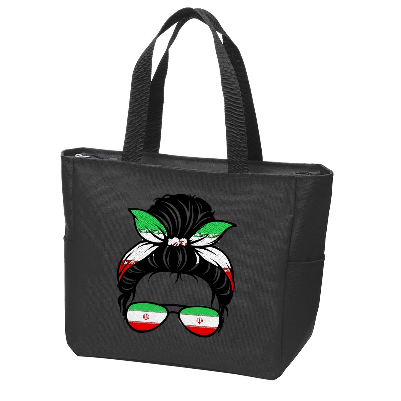 Iran Messy Bun Support Iran IranIran Zip Tote Bag