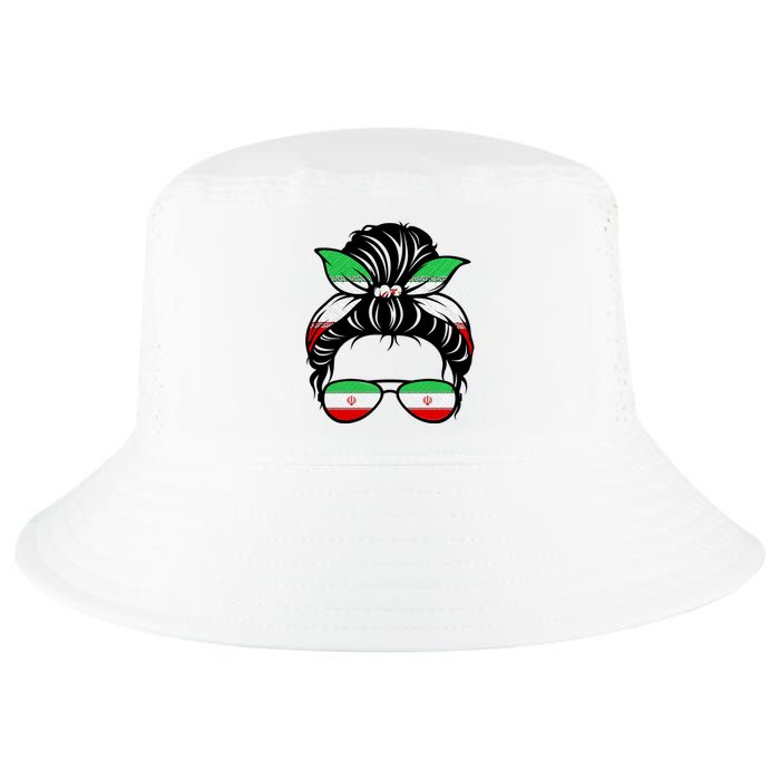 Iran Messy Bun Support Iran IranIran Cool Comfort Performance Bucket Hat