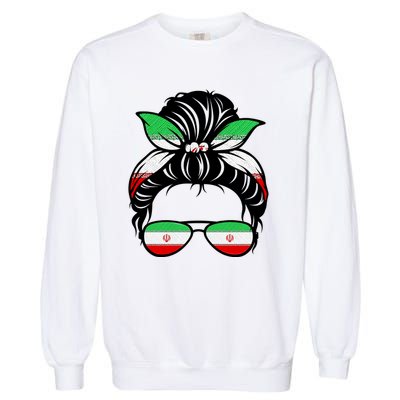 Iran Messy Bun Support Iran IranIran Garment-Dyed Sweatshirt