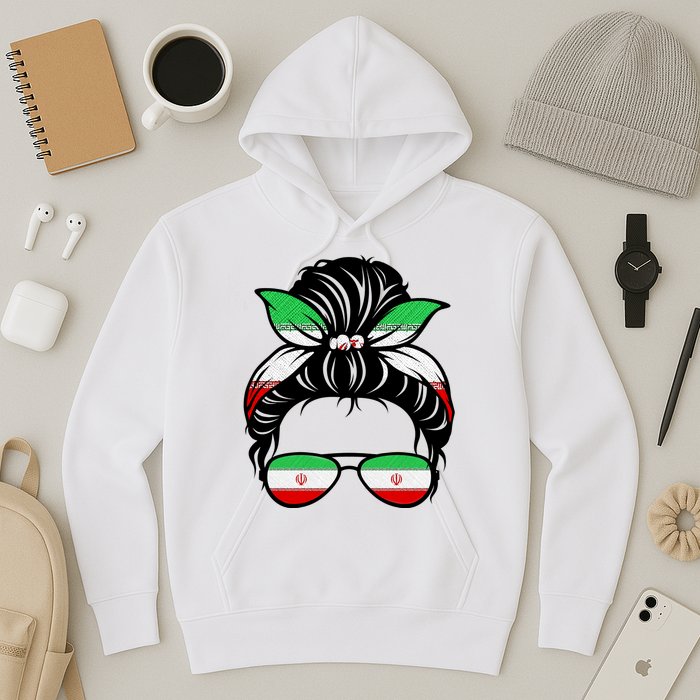 Iran Messy Bun Support Iran IranIran Hoodie