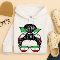 Iran Messy Bun Support Iran IranIran Hoodie